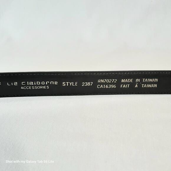 Liz Claiborne Black Belt Womens Medium Waist Fullgrain Semi Aniline Leather - Picture 9 of 13